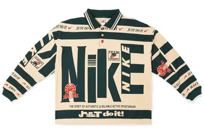 Pre-owned Nike Men's  X Cactus Plant Flea Market Longsleeve Polo Shirt (asia Sizing) In Natural In Brown