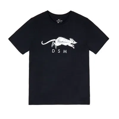 Pre-owned Nike Men's  X Dover Street Market Year Of The Rat Running Rat T-shirt In Black