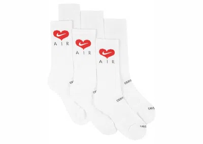 Pre-owned Nike Men's  X Drake Certified Lover Boy Socks (3 Pack) In White