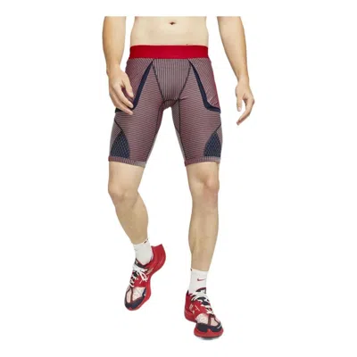 Nike Men's  X Gyakusou Crossover Utility Elastic Stripe Sports Tight Shorts Red In Burgundy