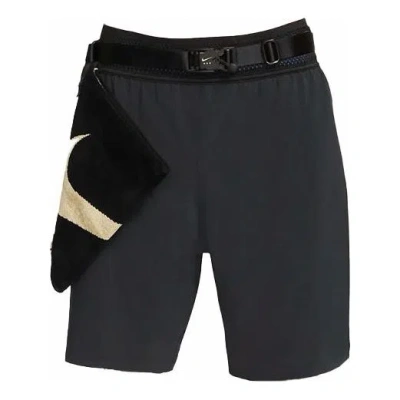 NIKE MEN'S NIKE X MMW CROSSOVER SOLID COLOR YOGA 3 IN 1 SPORTS SHORTS BLACK