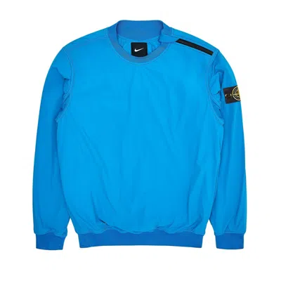 Pre-owned Nike Men's  X Stone Island Golf Crewneck Sweatshirt In Blue