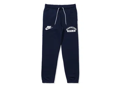 Pre-owned Nike Men's  X Stranger Things Hawkins High Sweatpant In Navy Blue