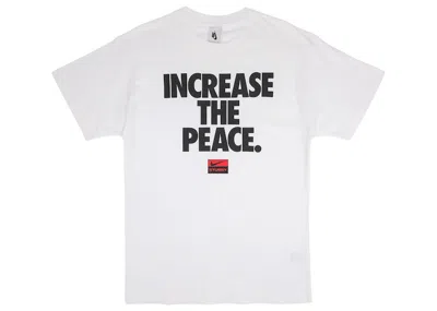Pre-owned Nike Men's  X Stussy Increase The Peace Tee Shirt In White
