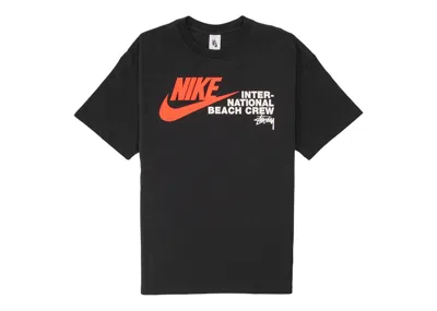 Pre-owned Nike Men's  X Stussy International Beach Crew T-shirt In Black