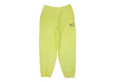 Pre-owned Nike Men's  X Stussy Washed Sweatpants (asia Sizing) In Volt In Yellow