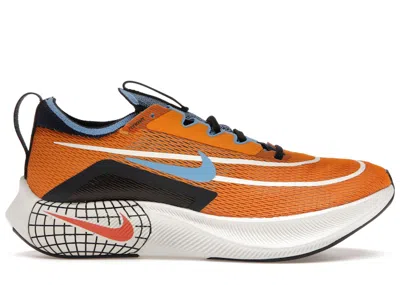Pre-owned Nike Men's  Zoom Fly 4 Premium Sneakers In Light Curry/dark Obsidian/summit White In Multi
