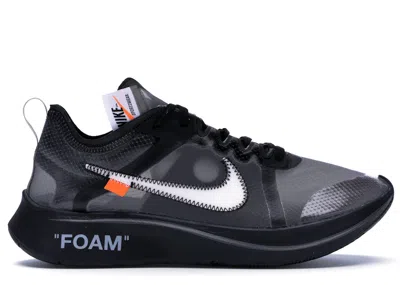 Pre-owned Nike Men's  Zoom Fly Off Silver Sneakers In Black/white/cone