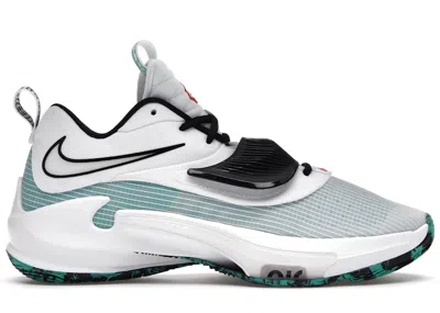 Pre-owned Nike Men's  Zoom Freak 3 Sneakers In White/clear Emerald/total Orange In Multi