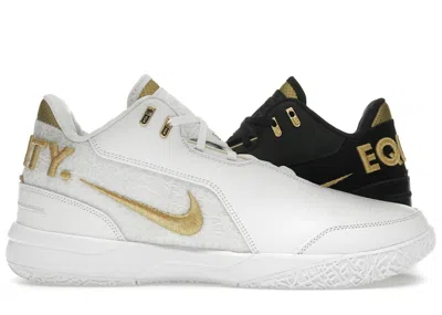 Pre-owned Nike Men's  Zoom Lebron Nxxt Gen Ampd Equity Sneakers In White/black/gold