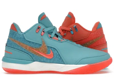 Pre-owned Nike Men's  Zoom Lebron Nxxt Gen Ampd Miami Sneakers In Mineral Blue/light Wild Mango/sail