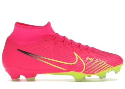 Pre-owned Nike Men's  Zoom Mercurial Superfly 9 Academy Mg Luminous Pack Sneakers In Pink Blast/gridiron/volt