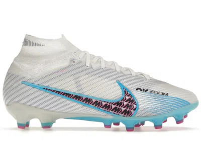 Pre-owned Nike Men's  Zoom Mercurial Superfly 9 Elite Agpro Blast Pack Baltic Blue Sneakers In White/pink Blast