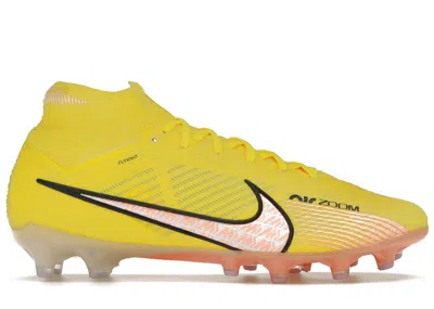 Pre-owned Nike Men's  Zoom Mercurial Superfly 9 Elite Agpro Sunset Glow Sneakers In Yellow Strike/barely Grape/