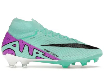 Pre-owned Nike Men's  Zoom Mercurial Superfly 9 Elite Fg Peak Ready Pack Sneakers In Hyper Turquoise/black/whit