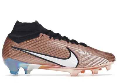 Pre-owned Nike Men's  Zoom Mercurial Superfly 9 Elite Km Fg Sneakers In Metallic Copper In Brown