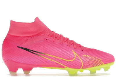 Pre-owned Nike Men's  Zoom Mercurial Superfly 9 Pro Fg Luminous Pack Sneakers In Pink Blast/gridiron/volt