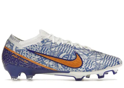 Pre-owned Nike Men's  Zoom Mercurial Vapor 15 Elite Fg Pro Cr7 Azulejo Sneakers In White/concord/medium Blue In Multi
