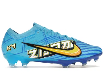 Pre-owned Nike Men's  Zoom Mercurial Vapor 15 Elite Km Fg Mbappe Motivation Pack Sneakers In Baltic Blue/white In Multi