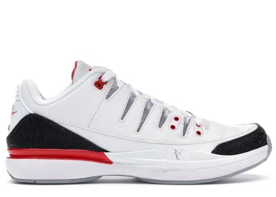 Pre-owned Nike Men's  Zoom Vapor Aj3 Sneakers In White/fire Red/silver