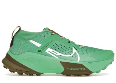 Pre-owned Nike Men's  Zoomx Zegama Trail White Sneakers In Spring Green/olive Flak/black In Multi