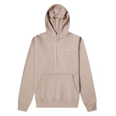 Pre-owned Nike Men's Lab Solo Swoosh Fleece Hoodie In Malt In Brown