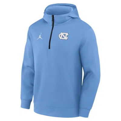 Nike Men's North Carolina Coaches Premium Menâs Jordan Brand Dri-fit College 1/4-zip Hoodie In Blue