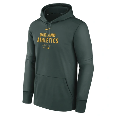 Nike Men's Oakland Athletics Authentic Collection Practice  Therma Mlb Pullover Hoodie In Green