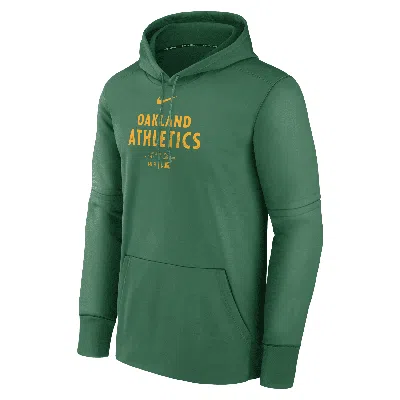 NIKE MEN'S OAKLAND ATHLETICS AUTHENTIC COLLECTION PRACTICE  THERMA MLB PULLOVER HOODIE,1015594834