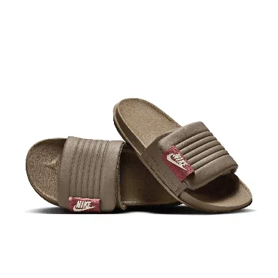 Nike Men's Offcourt Adjust Slides In Ironstone/red Sepia