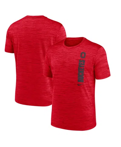 Nike Men's Ohio State Buckeyes 2024 Sideline Velocity Performance T-shirt In Scarlet