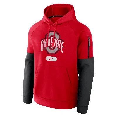 Nike Men's Ohio State Buckeyes Fitness Menâs  Therma College Pullover Hoodie In Red