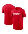 Nike Men's Scarlet Ohio State Buckeyes Primetime Evergreen Wordmark T-shirt In Scarlet