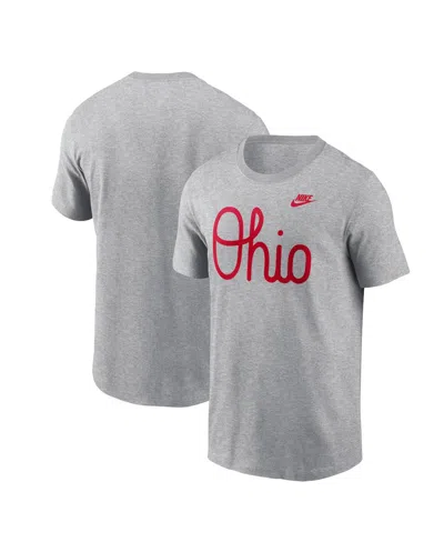 Nike Men's Ohio State Buckeyes Vintage Script T-shirt In Gray