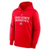 Nike Men's Ohio State Team Stacked Menâs  Therma College Pullover Hoodie In Red