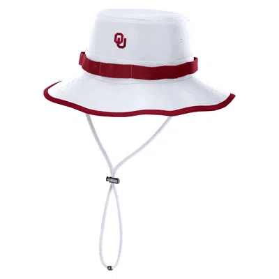 Nike Men's Oklahoma Sideline Apex Boonie Jordan Brand Dri-fit College Bucket Hat In White