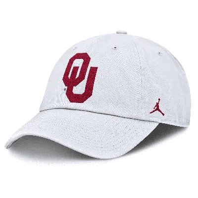 Nike Men's Oklahoma Sooners Primetime Club Jordan Brand College Adjustable Hat In White