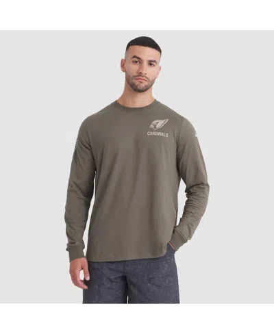 Nike Men's Olive Arizona Cardinals 2025 Salute To Service Sideline Long Sleeve T-shirt In Brown