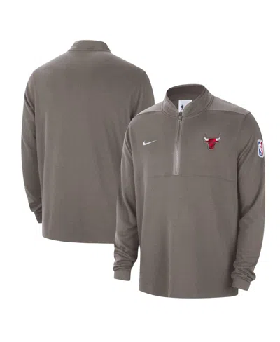 Nike Men's Olive Chicago Bulls Authentic Performance Half-zip Jacket