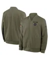 Nike Olive Dallas Cowboys 2025 Salute To Service Sideline Full-zip Bomber Jacket In Green