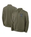Nike Men's Olive Detroit Lions 2025 Salute To Service Sideline Full-zip Bomber Jacket In Green