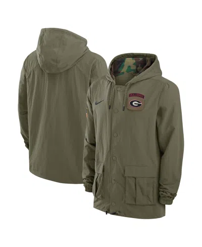 Nike Olive Georgia Bulldogs 2024 Military Appreciation Full-snap Hoodie Military Jacket
