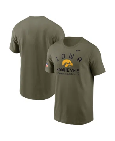 NIKE MEN'S OLIVE IOWA HAWKEYES 2024 MILITARY APPRECIATION PERFORMANCE T-SHIRT