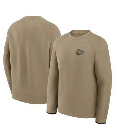 Nike Men's Olive Kansas City Chiefs Tech Fleece Raglan Sweatshirt In Green