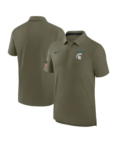 Nike Men's Olive Michigan State Spartans 2024 Military Appreciation Tour Performance Polo Shirt In Green