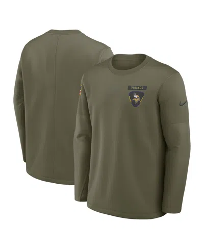 Nike Minnesota Vikings Salute To Service Sideline Triumphant Win Coach  Men's Nfl Pullover Crew In Green