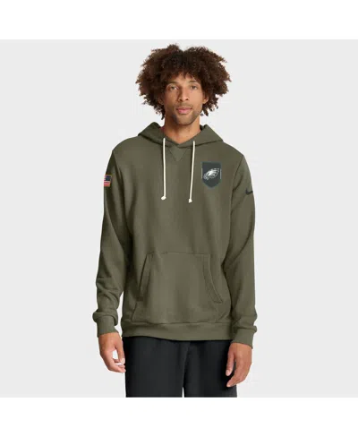 Nike Men's Olive Philadelphia Eagles 2025 Salute To Service Sideline Standard Issue Dri-fit Hoodie In Green