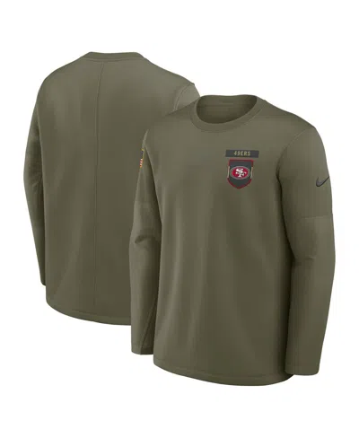 Nike San Francisco 49ers Salute To Service Sideline Triumphant Win Coach  Men's Nfl Pullover Crew In Green