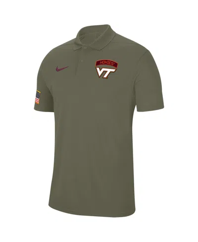 Nike Men's Olive Virginia Tech Hokies Military Appreciation Tour Performance Polo In Green