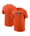 Nike Chicago Bears Primetime Wordmark Essential  Men's Nfl T-shirt In Orange